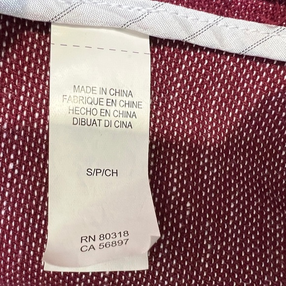 Lucky Brand burgundy linen blend 2 button roll sleeve unlined blazer jacket S - Picture 12 of 14